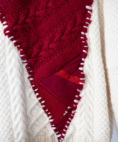 "つぎはぎのラブのセーター 第十一色" patchwork of kove knit, Rebuild by vintages