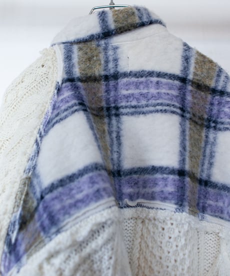 "ニットに侵食されてるコート" A coat eroded by knitwear, Rebuild by vintages