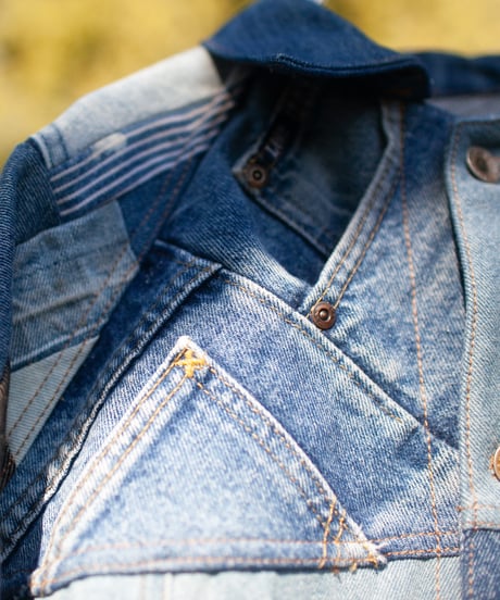 《nisai × soma komatsuno》"青のコート" Patchwork mods coat, Rebuild by vintage Levis