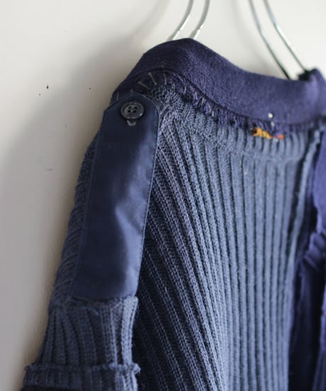 "東京豪雨" Tokyo Heavy Rain Knit, reconstructed from blue knit vintages
