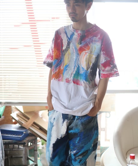 "黒風白雨2" Storm painted denim 2nd, Based on vintage denim