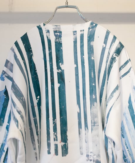 "永遠の海" Analog silk screen overlay blurring hand-printed Trainer