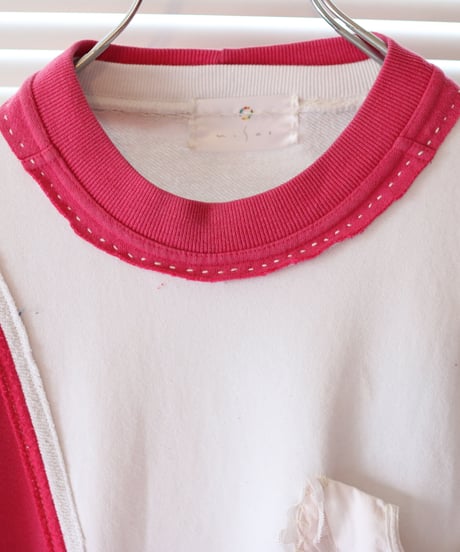 "少女の約束と記憶" Girl's promise and memory pink pullover, rebuild by vintages