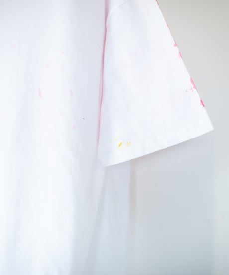 "まぶしいネオン" Dazzling neon, Hand-printed silk-screen T-shirt
