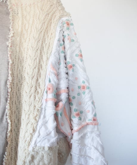"淡い花のカーディガン" pale flowers cardigan, Rebuild by vintages