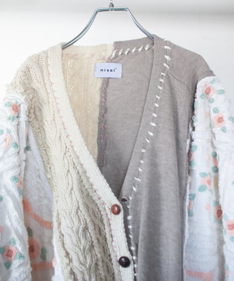 "淡い花のカーディガン" pale flowers cardigan, Rebuild by vintages