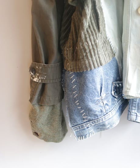 "荒くれ者の約束" Promise of the rough man coat jacket, reconstructed from mix vintages