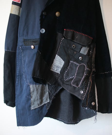 "抱きしめるおおきな黒" Embracing black Coat, Rebuild by vintages