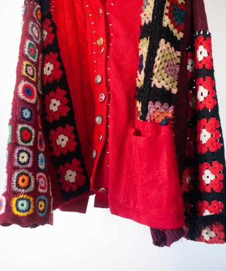 "花のカーディガン" Flowers cardigan, Rebuild by vintages