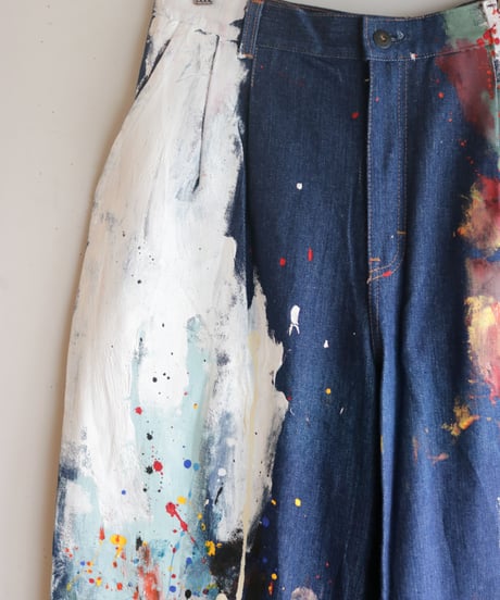 "デザイナーと画家" Drawing from Designer and painter,  Based on Vintage denim pants