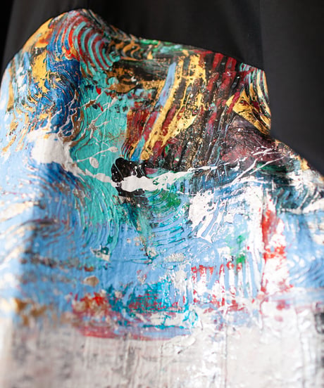 《0＜nisai+α≦Y》 metal hook paint shirt jacket / black formal wool