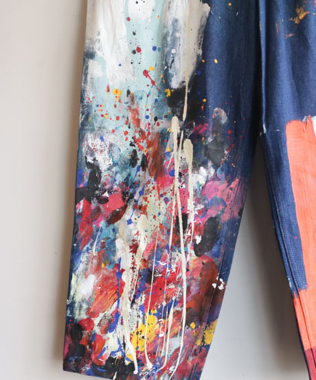 "デザイナーと画家" Drawing from Designer and painter,  Based on Vintage denim pants