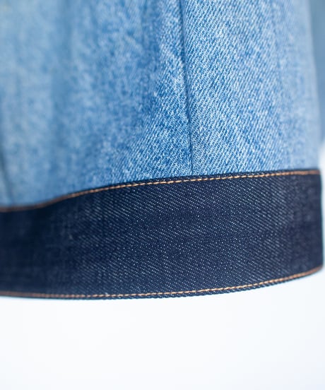 《nisai × soma komatsuno》"おわらない青" Patchwork oversized jacket, Rebuild by vintage denims