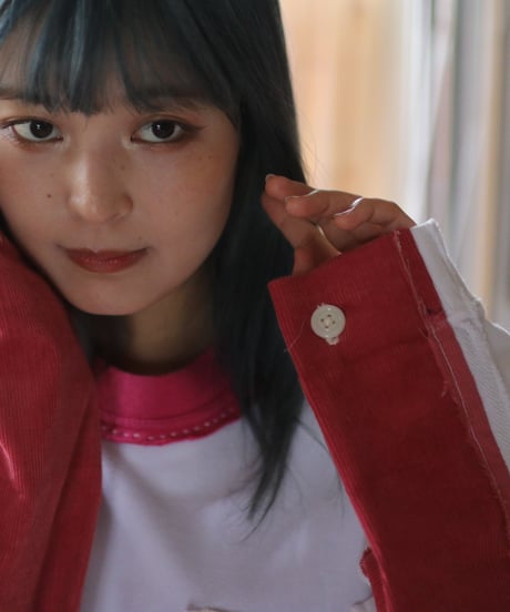"少女の約束と記憶" Girl's promise and memory pink pullover, rebuild by vintages