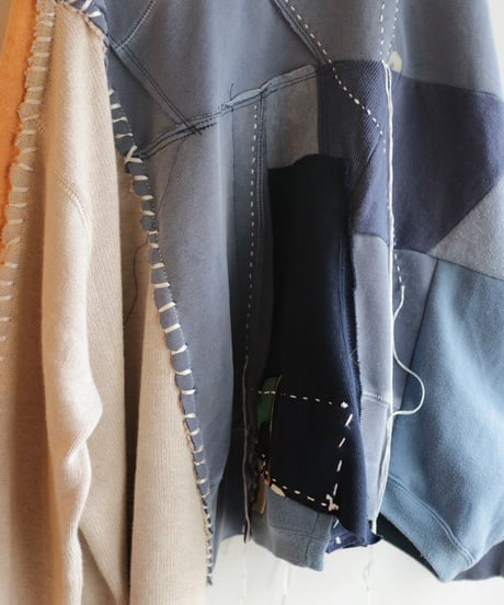 "虹の前の光" The light before rainbow pullover, reconstructed from mix vintages