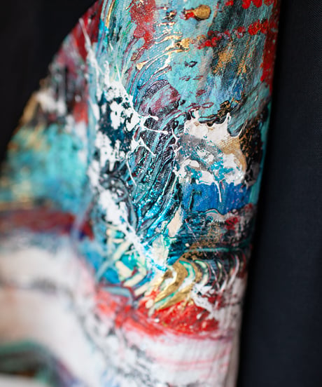 《0＜nisai+α≦Y》 metal hook paint shirt jacket / black formal wool