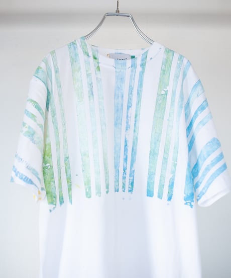 "希望黄青" Yellow and Blue of Hope, Hand-printed silk-screen T-shirt