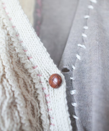 "淡い花のカーディガン" pale flowers cardigan, Rebuild by vintages