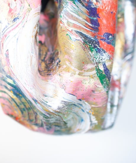 《0＜nisai+α≦Y》 Painted Ball bag / wool and cotton black