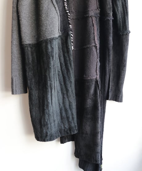 "夜間飛行" night flight knit one-piece, reconstructed from black knit vintages