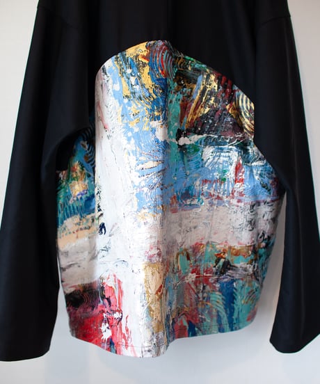 《0＜nisai+α≦Y》 metal hook paint shirt jacket / black formal wool