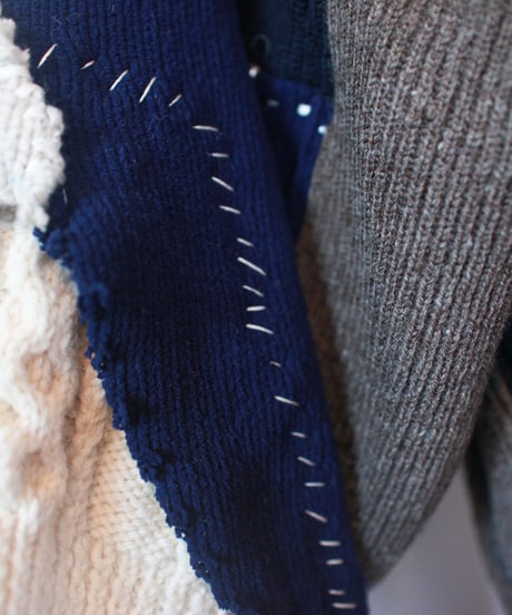 "月明かりの下の天使"  Angel under the moonlight (imitating the collar) knit, Rebuild by vintages