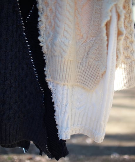 "青の向こうへ" Beyond blue knit, Rebuild by vintages