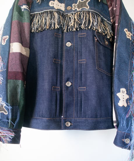 《nisai × soma komatsuno》"テディ" Patchwork oversized jacket, Rebuild by vintage rug and denim