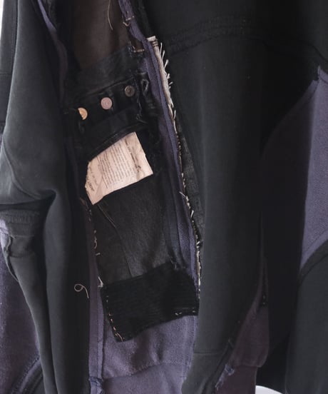 "BADBADNOTGOOD" Grunge Black Hoodie rebuild by vintages