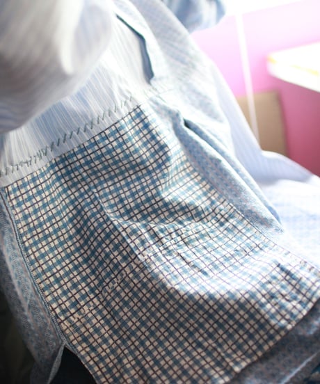 "あの頃よりも綺麗な青のブラウス" Blue blouse more beautiful than those days. Rebuild by vintages