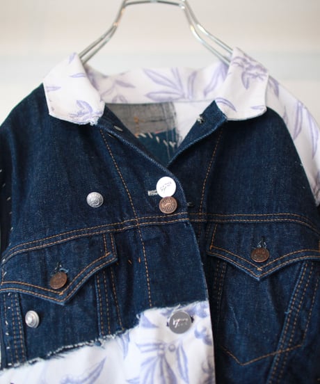 "限りなく色っぽい青" Infinitely sexy blue jacket, Rebuild by vintages