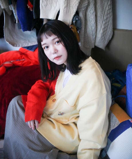 "あの日、赤かっただけのカーディガン" Past Red knit, Rebuild by vintages