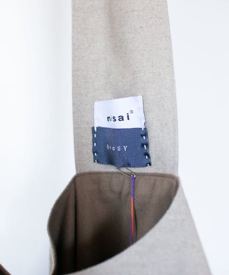 《0＜nisai+α≦Y》 Painted Ball bag / beige linen