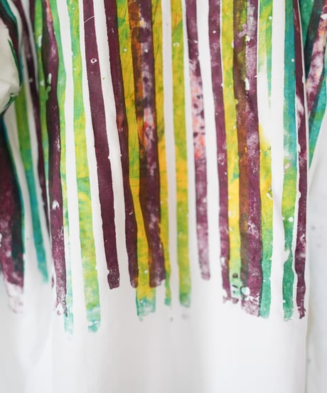 "色彩手刷りと刻まれた名のロンT 2024年版 第四色" T-shirt with hand-printed colors and engraved name