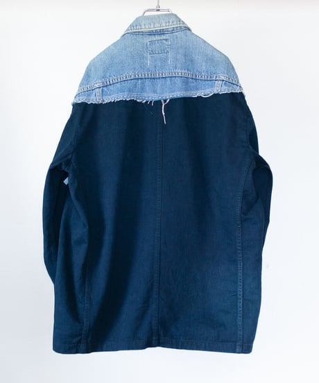 《nisai × カオス・ゾルディック》"リボンと花束の手刺繍のデニムジャケット" Denim jacket with hand-embroidered ribbon and bouquet