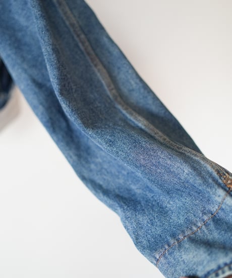 "ブルーグランジフーディーショートジャケット" Blue grunge hoodie short jacekt, Rebuild by vintages