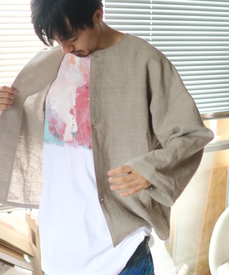 《0＜nisai+α≦Y》 three button shirt jacket / Russian linen