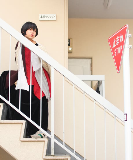 "くずれたルージュ"  Collapsed rouge Knit, Rebuild by vintages