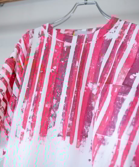 "赤い日差し" Red sunshine, Hand-printed silk-screen T-shirt