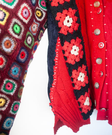 "花のカーディガン" Flowers cardigan, Rebuild by vintages