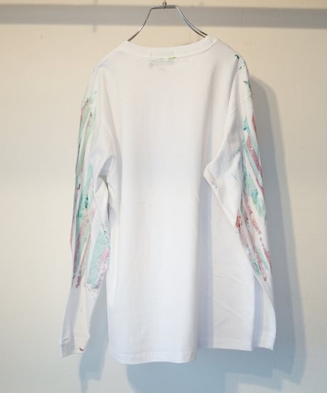 "色彩手刷りのロンT 2024年版 第三色" T-shirt with hand-printed colors