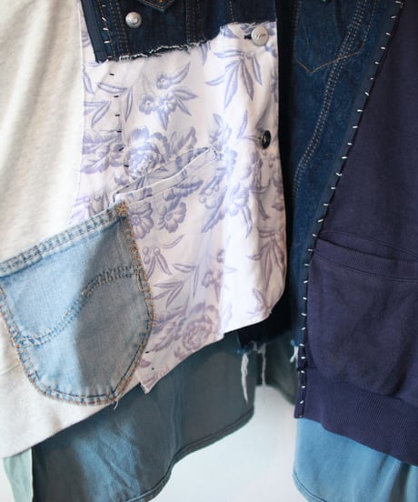 "限りなく色っぽい青" Infinitely sexy blue jacket, Rebuild by vintages