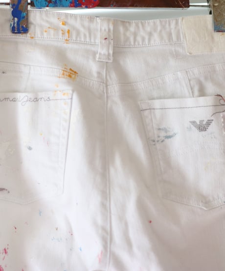 "ベイビー・ドライバー" Painted denim dedicated to baby driver, Based on Armani denim