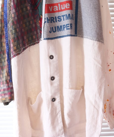 "愛の別名／レヴィ＝ストロースへ捧ぐ" Bricolage long shirt dedicated to Levi Strauss, rebuild by vintages