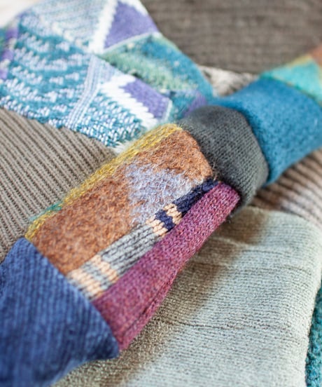 "つぎはぎのアームニット／レッグウォーマー 第二十三色" Arm Knit/Leg Warmers, Rebuild by vintages