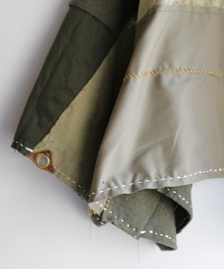 "ふたりきり" Too Wide Short jacket, reconstructed from Green vintages