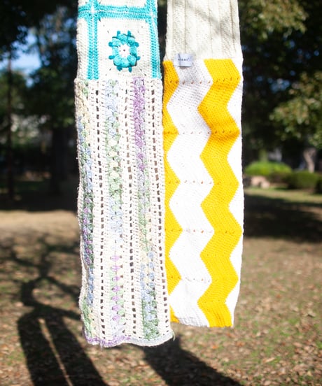 "海の帰り道" Vintage knit Rebuild Muffler by the way back from the sea
