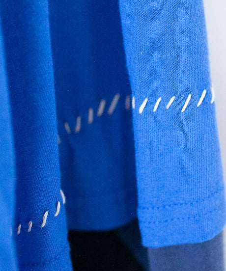 "青の花束" Blue flowers long-sleeved T-shirt, Rebuild by vintages