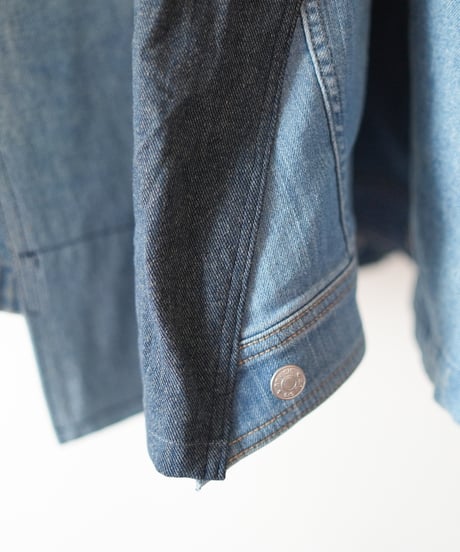 "親愛なる雨" Dear rain over denim coat, rebuild by vintages