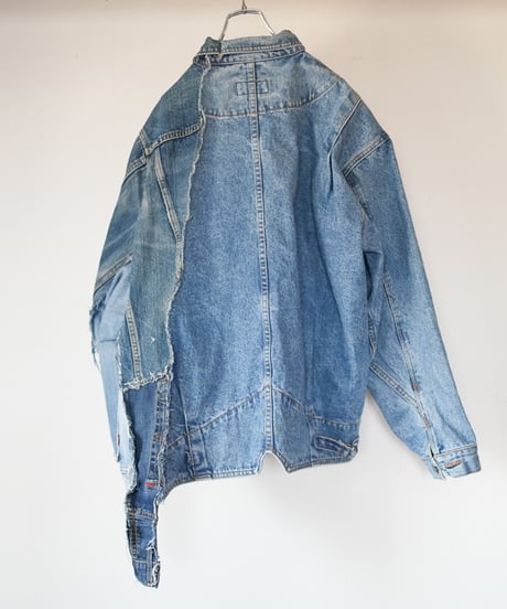 "あの日、青かっただけのデニムジャケット" Blue grunge jacket, Rebuild by vintages